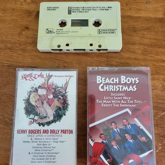 Beach Boys Kenny Rogers Dolly Parton Once Upon a Christmas Cassette Tapes Lot CT - Picture 6 of 6